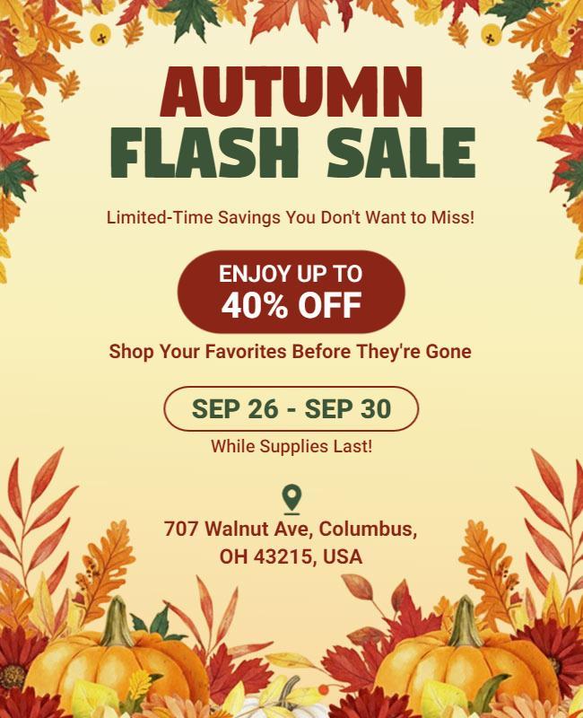Autumn Flash Sale Promotional Flyer Template