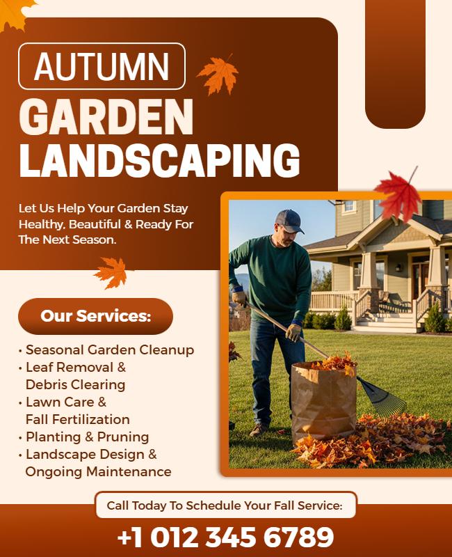 Autumn Garden Landscaping Service Flyer Template