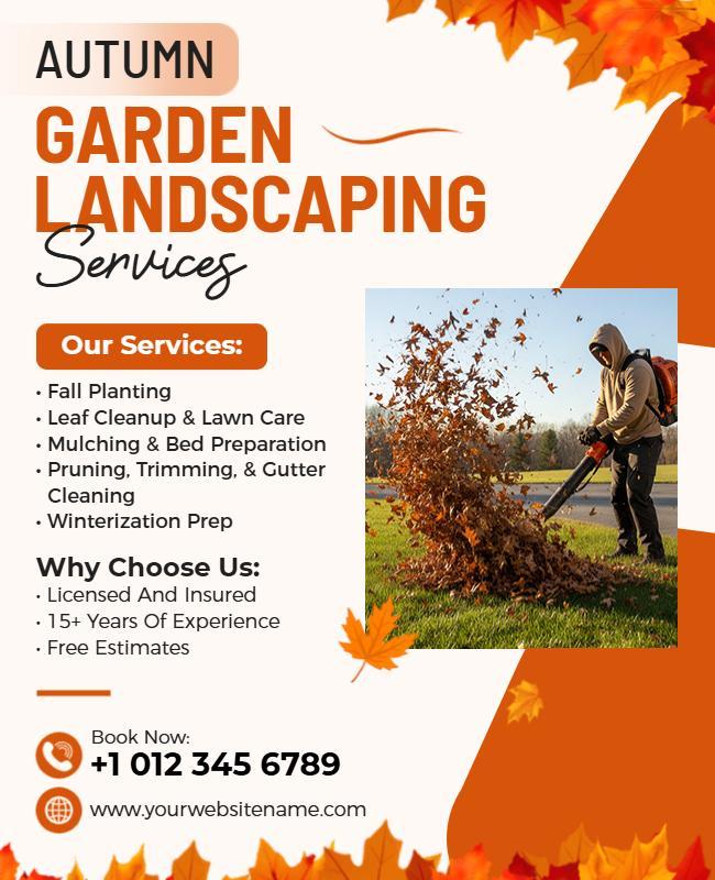 Autumn Garden Landscaping Services Flyer Template