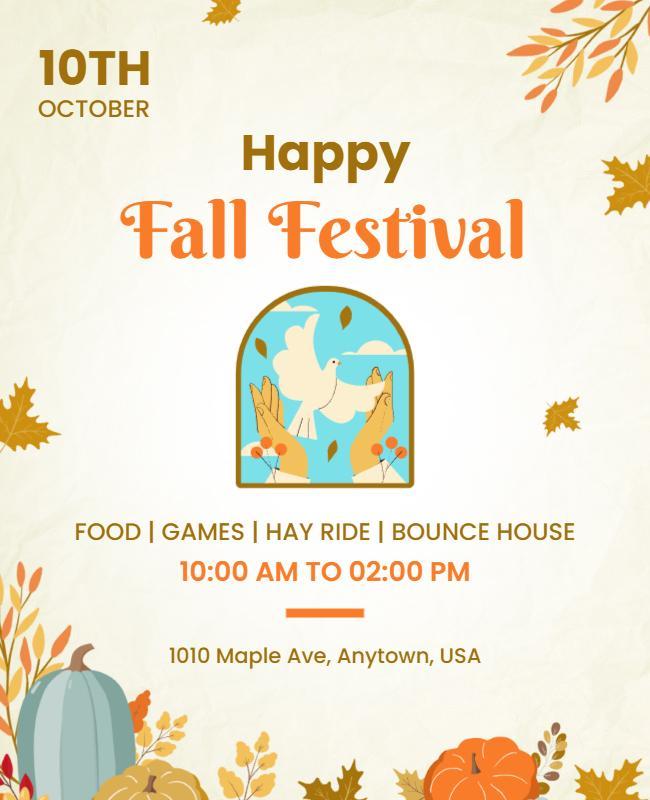 Autumn Harvest Fall Festival Celebration Flyer Template