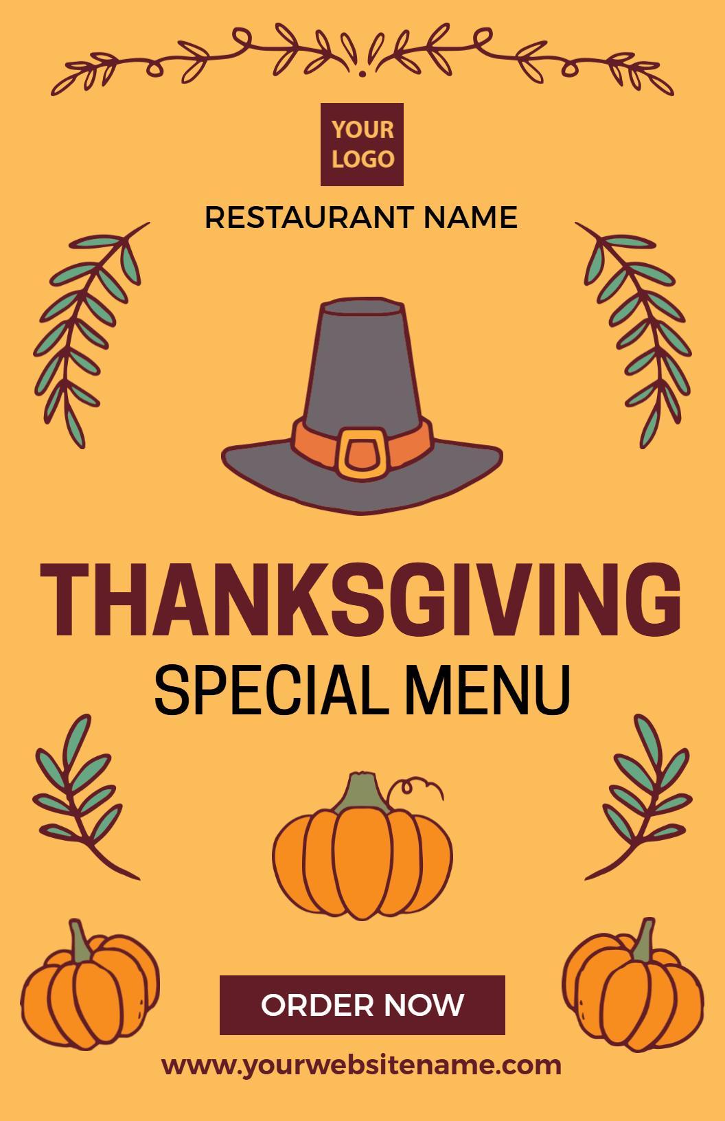 Autumn Harvest Offerings for a Delicious Thanksgiving Menu Template