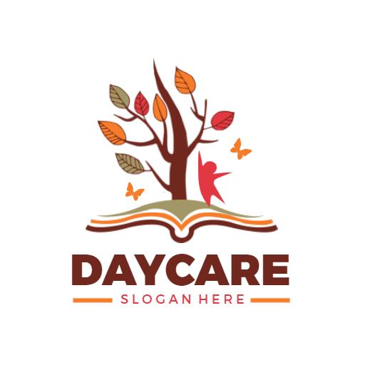 Autumn-Inspired Tree and Book Design for Daycare Logo Template