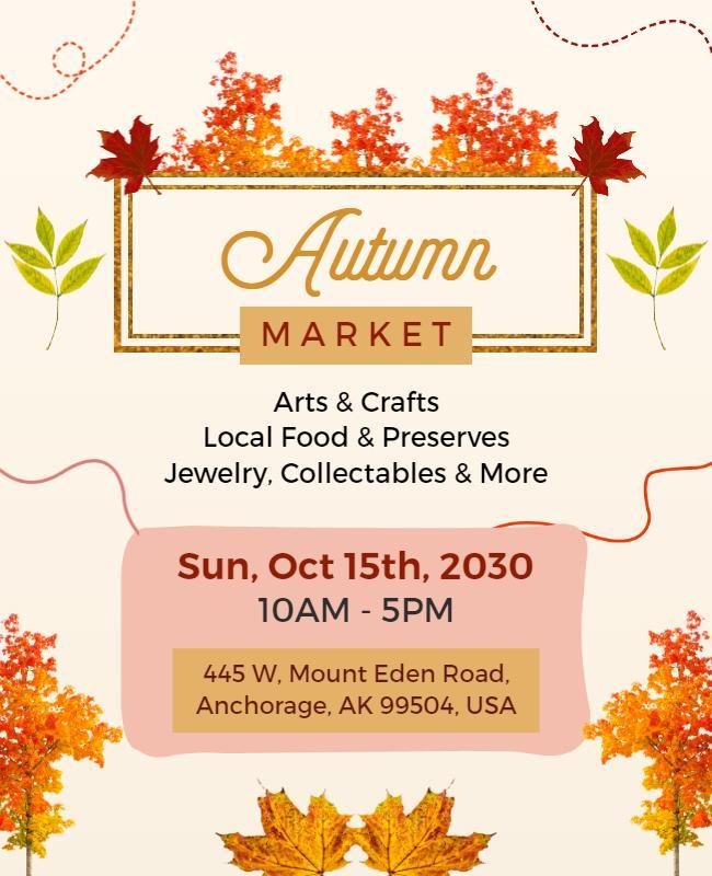 Autumn Market Event Celebration Flyer Template