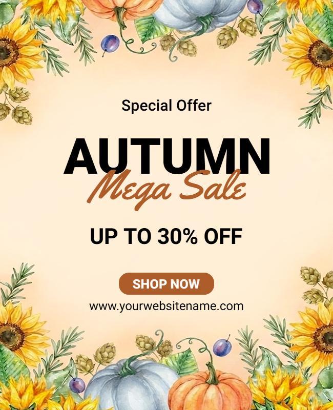 Autumn Mega Sale Promotional Flyer Template