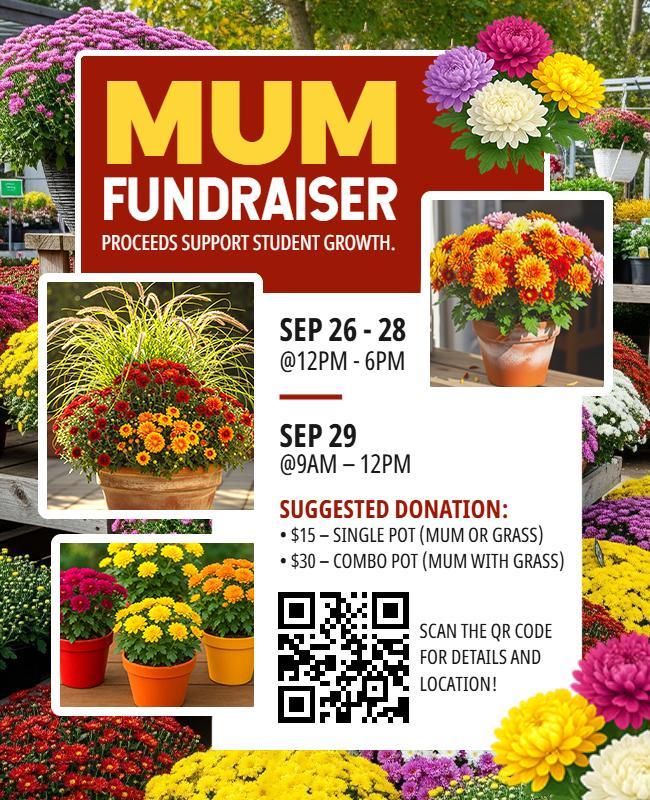 Autumn Mum Fundraiser Advertisement Flyer Template