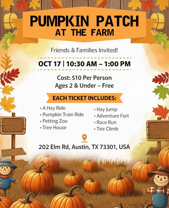 Autumn Pumpkin Patch at the Farm Flyer Template