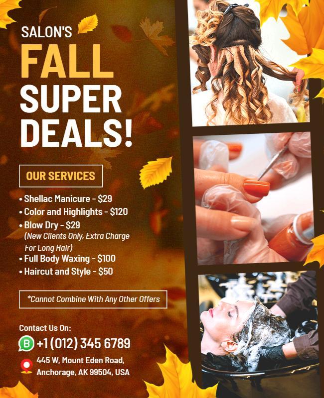 Autumn Salon Beauty Deals Flyer Template