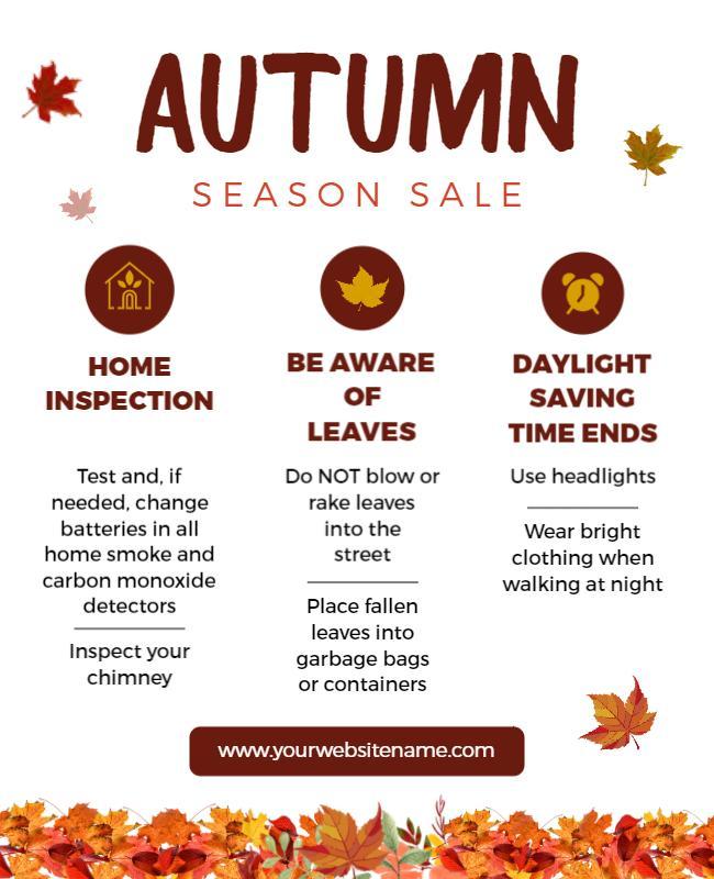 Autumn Season Safety Tips Flyer Template