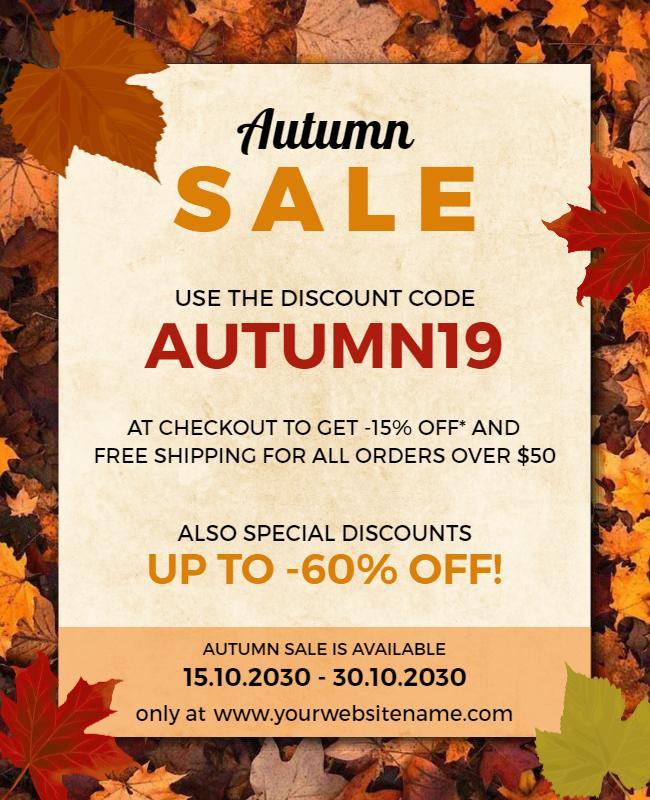 Autumn Seasonal Discount Shopping Sale Flyer Template