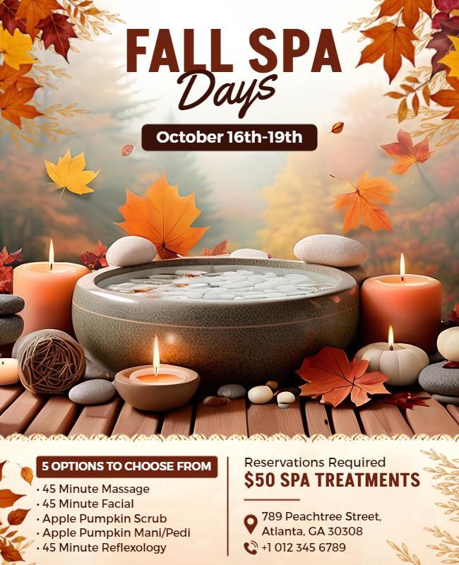 Autumn Spa Wellness Retreat Flyer Template