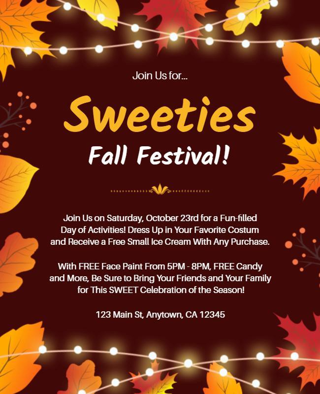 Autumn Sweeties Fall Festival Celebration Flyer Template