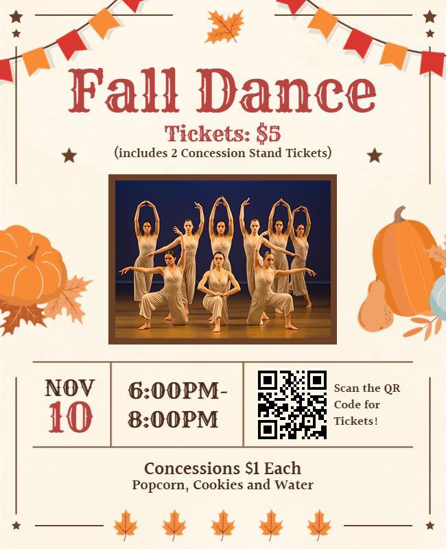 Autumn Themed Fall Dance Event Flyer Template