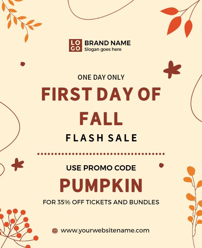 Autumn Themed Flash Sale Event Poster Template