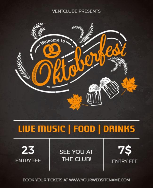 Autumn-Themed Oktoberfest Event Celebration Poster Template