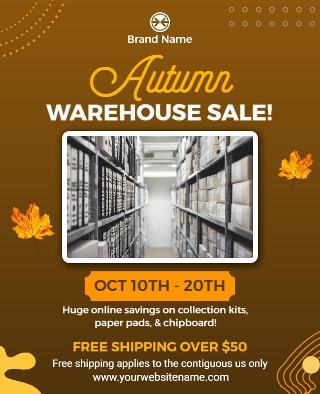 Autumn Warehouse Sale Event Flyer Template