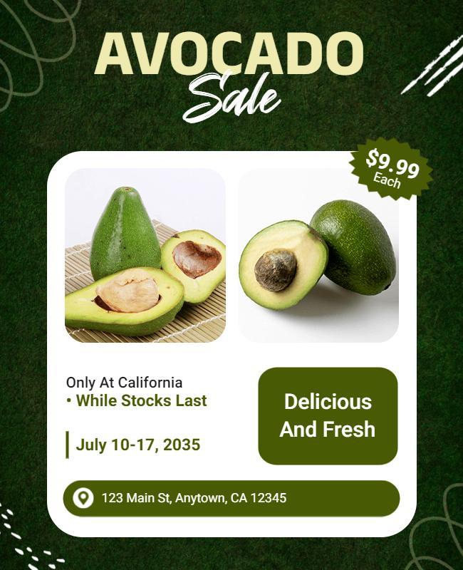 Avocado Fresh Produce Sale Flyer Template