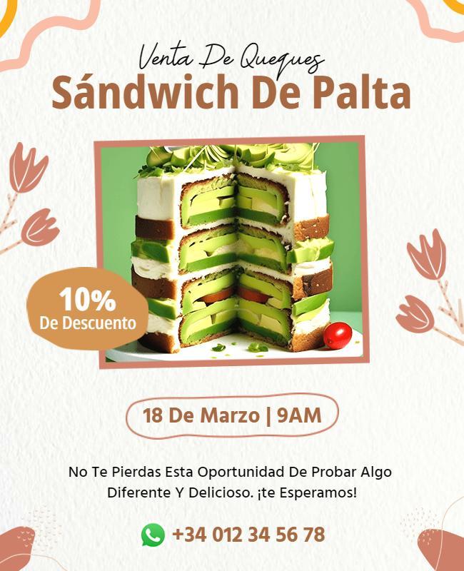 Avocado Sandwich Sale Event Flyer Template