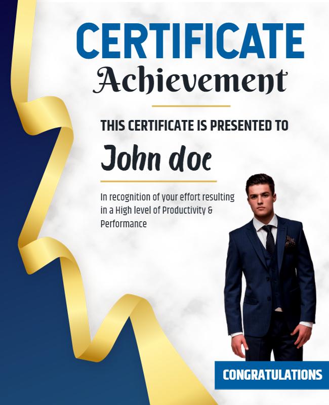 Award Achievement Certificate Presentation Flyer Template