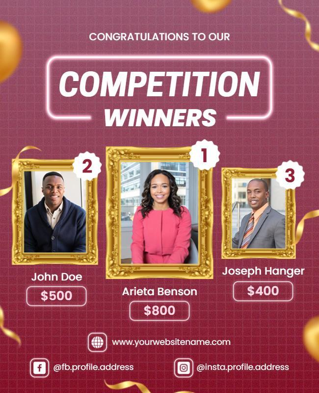 Award Competition Winners Announcement Flyer Template