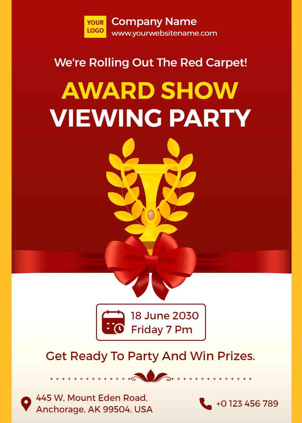 Award Show Viewing Party Celebration Invitation Template