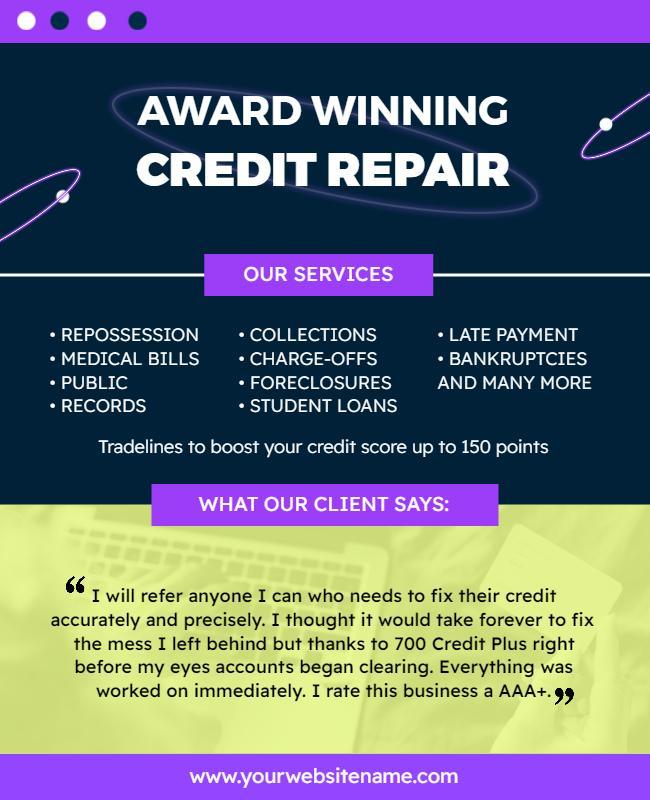 Award Winning Credit Repair Service Flyer Template