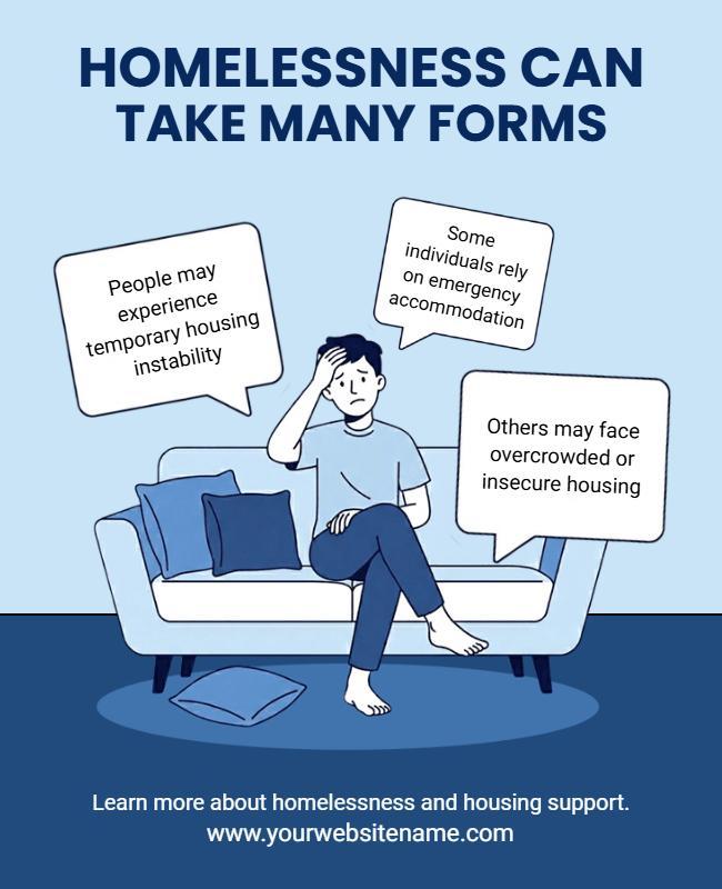 Awareness of Homelessness Challenges Poster Template