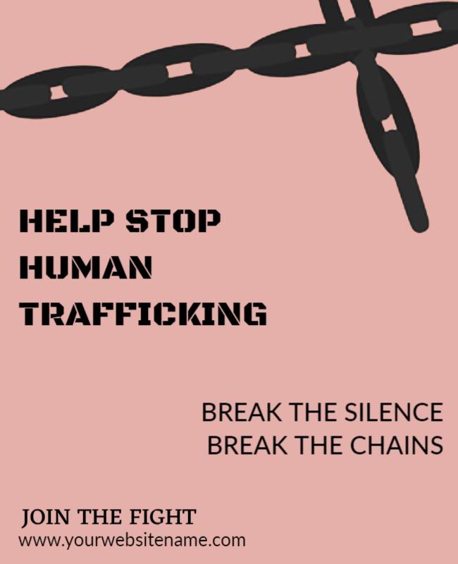 Awareness Pink Anti-Human Trafficking Campaign Poster Template