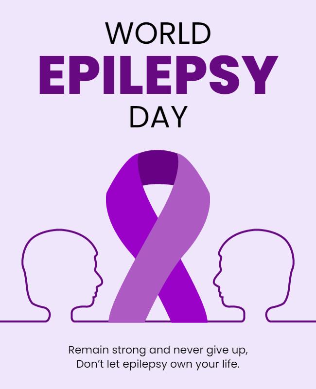 Awareness Purple World Epilepsy Day Support Poster Template