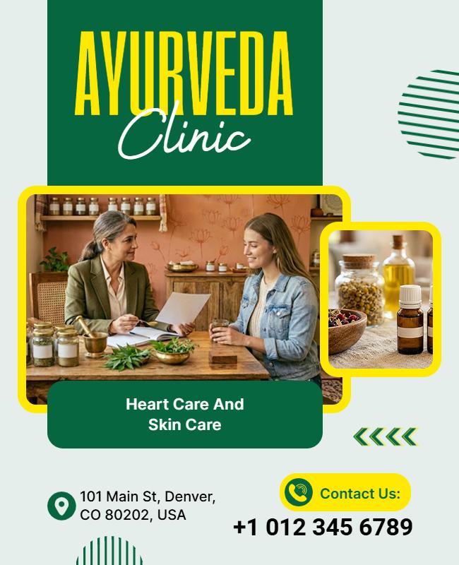 Ayurveda Clinic Advertisement Poster Template