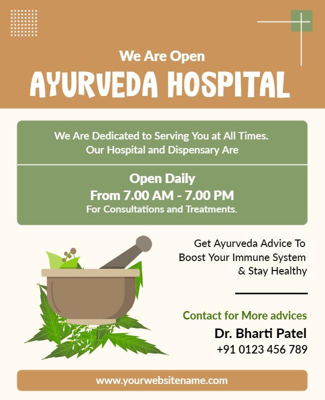 Ayurveda Hospital Services Information Flyer Template