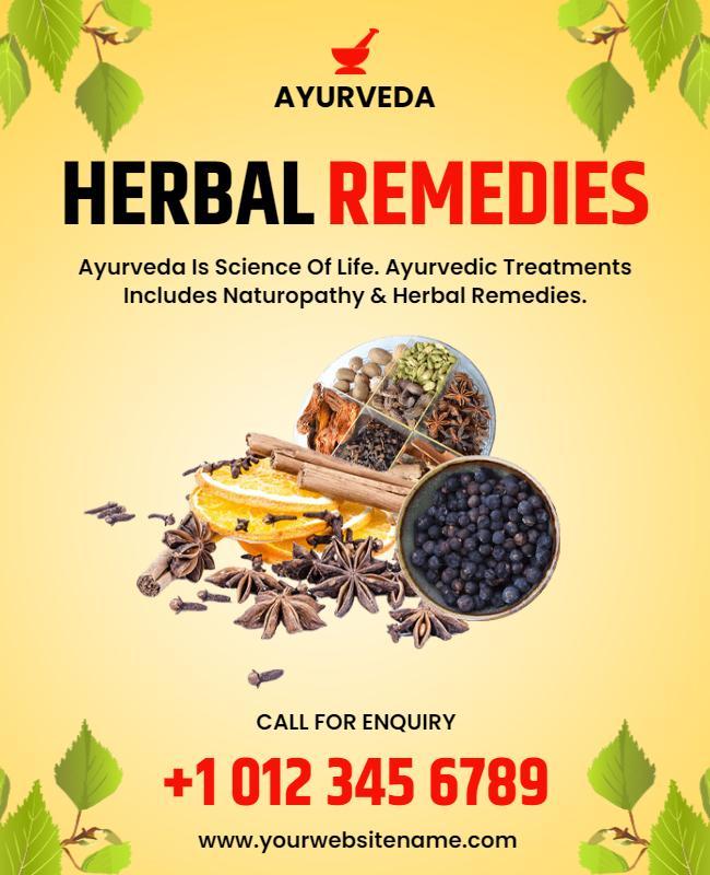 Ayurvedic Herbal Remedies Promotional Flyer Template