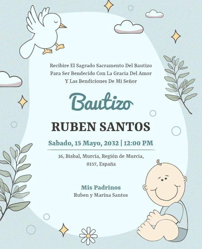 Playful Blue Baptism Celebration Flyer Template