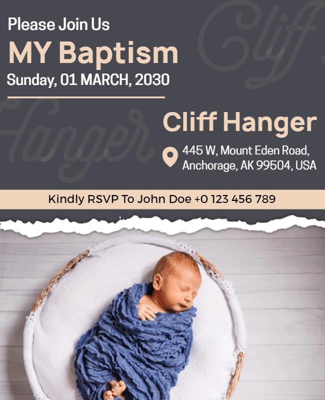 Baby Baptism Invitation Flyer Template