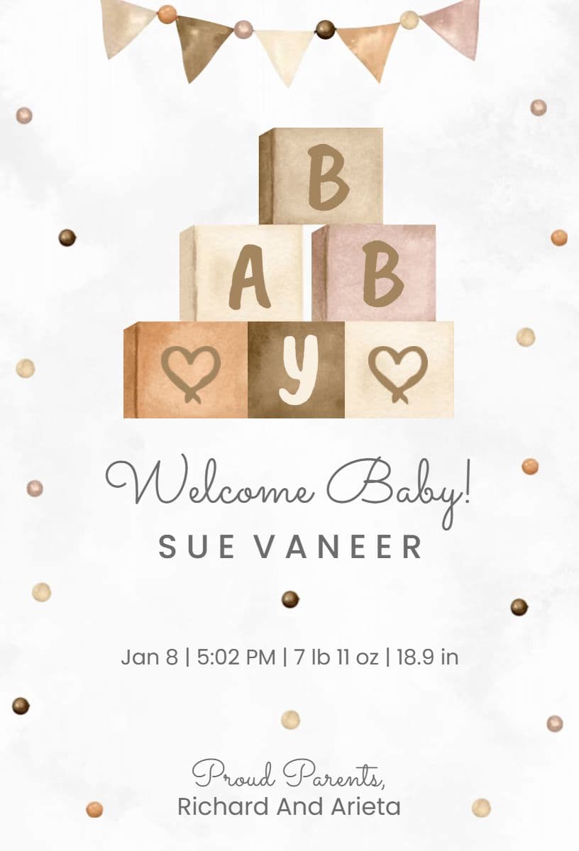 Baby Birth Announcement Template