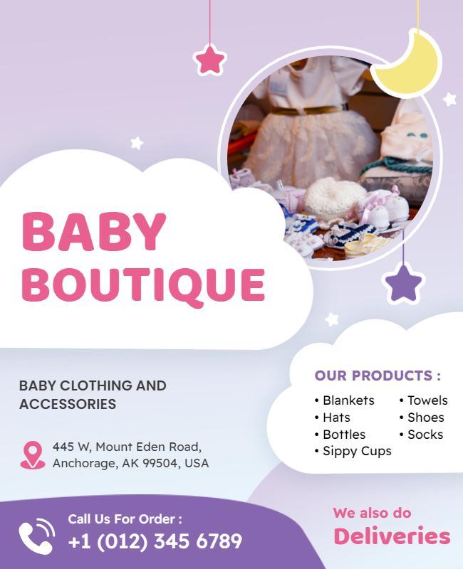 Baby Boutique Clothing and Accessories Flyer Template