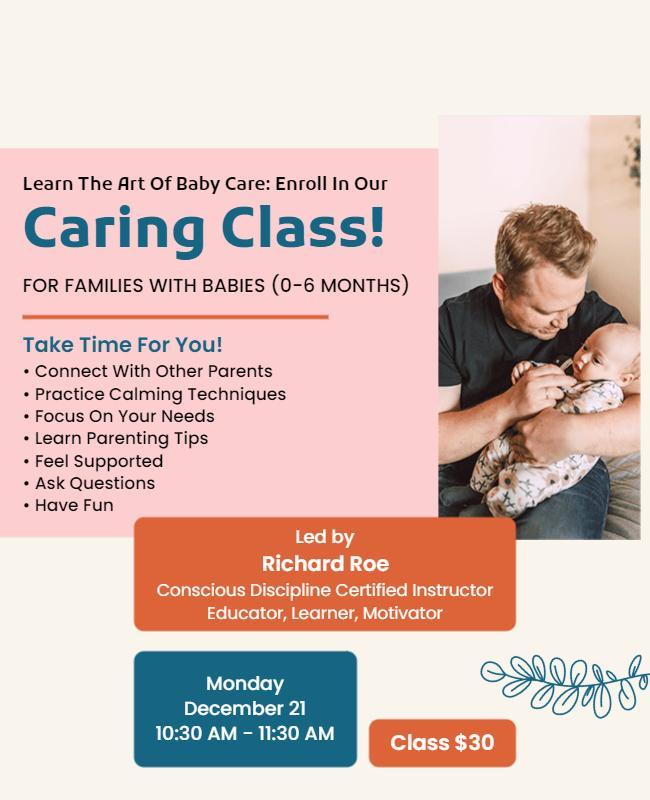 Baby Care Educational Class Flyer Template