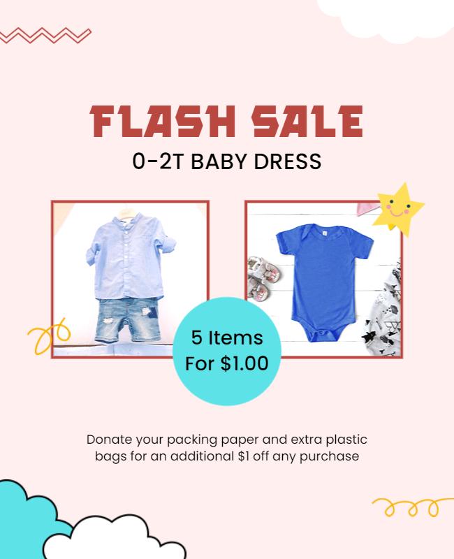 Baby Clothes Flash Sale Flyer Template