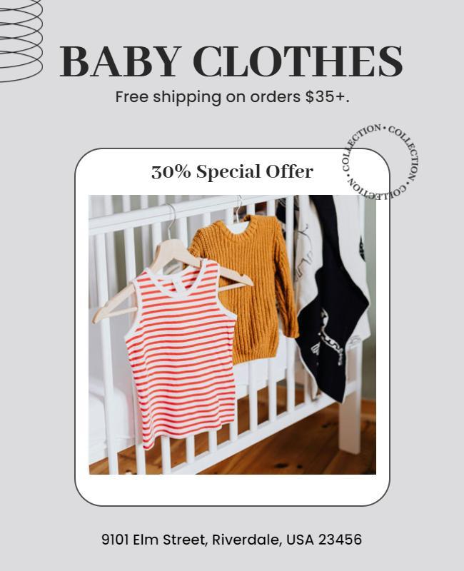 Baby Clothes Special Offer Promotional Flyer Template