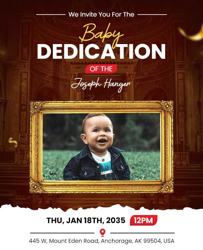 Charming Elegant Baby Dedication Celebration Flyer Template