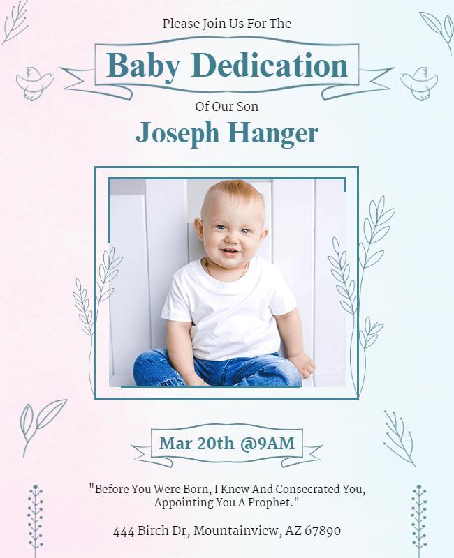 Charming Floral Baby Dedication Ceremony Flyer Template