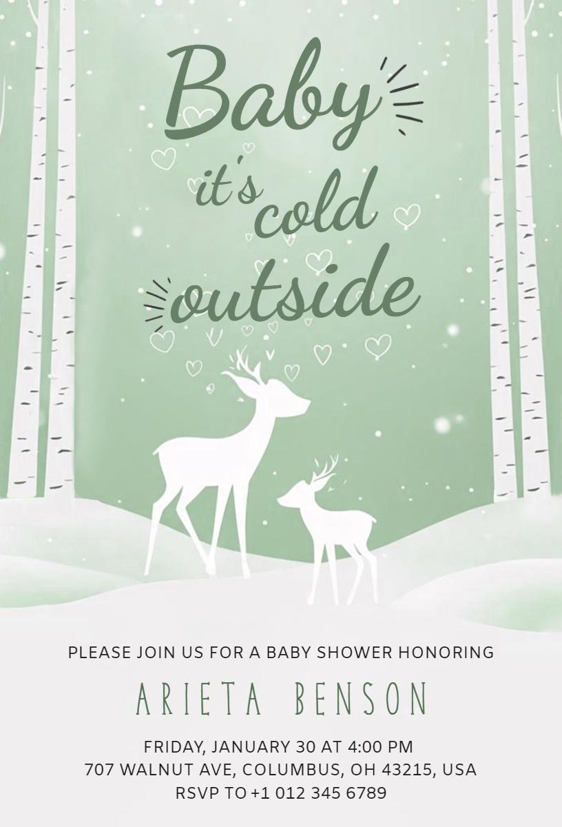 Baby It's Cold Outside Winter Baby Shower Invitation Template