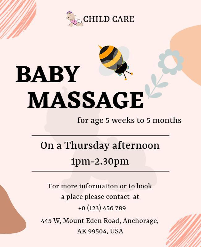 Baby Massage Workshop Promotional Flyer Template