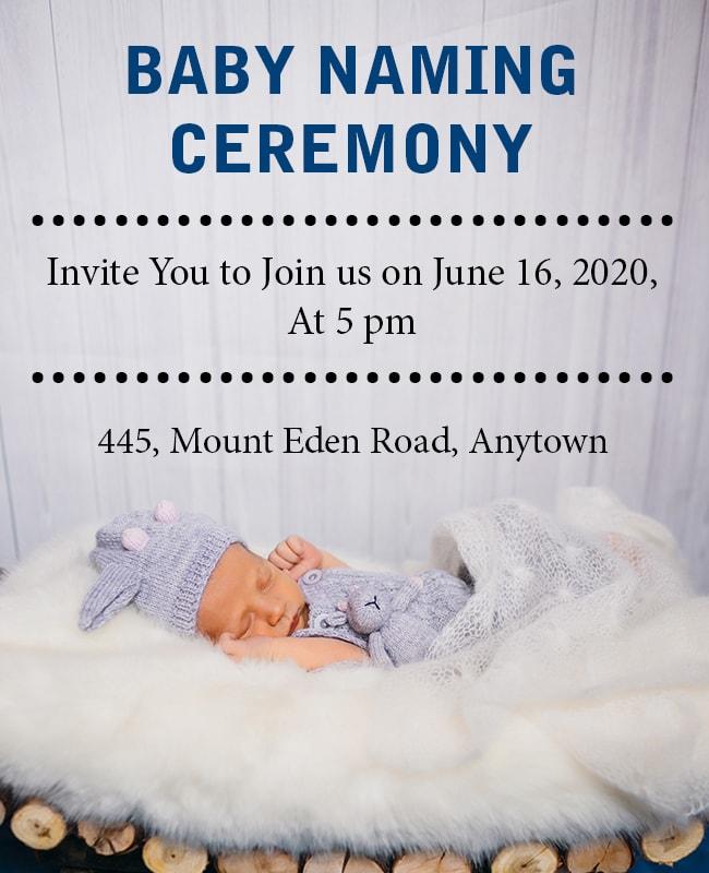 Charming Soft Baby Naming Ceremony Announcement Flyer Template