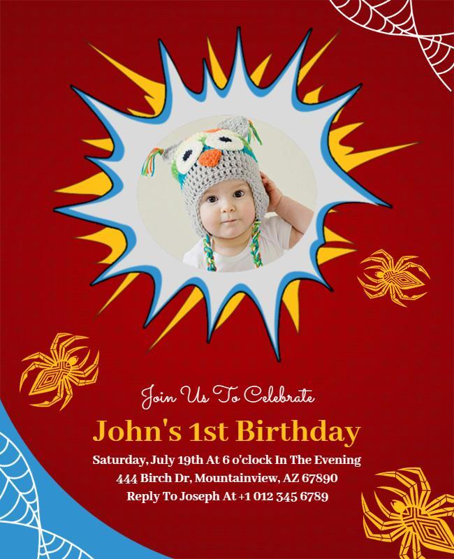 Baby Owl Themed Birthday Celebration Flyer Template