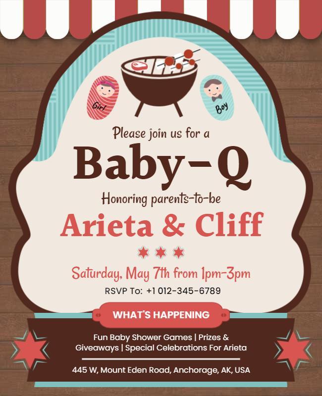 Baby Q Celebration Event Flyer Template