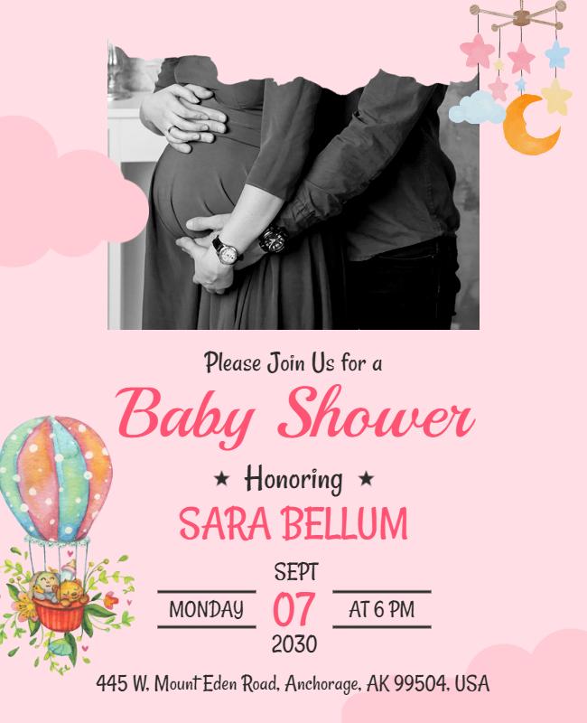 Baby Shower Celebration Announcement Flyer Template