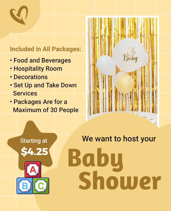 Baby Shower Celebration Event Flyer Template