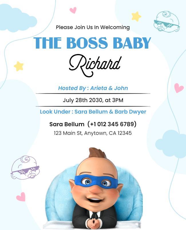 Baby Shower Celebration Invitation Flyer Template