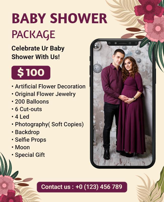 Baby Shower Celebration Package Flyer Template