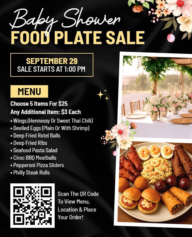 Baby Shower Food Plate Sale Event Flyer Template
